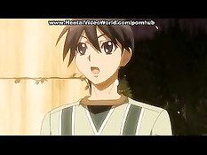 У дерева его большой член входит в мокрую щёлку аниме девчонки