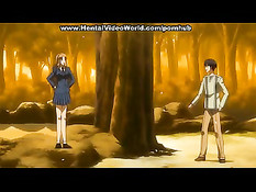 У дерева его большой член входит в мокрую щёлку аниме девчонки