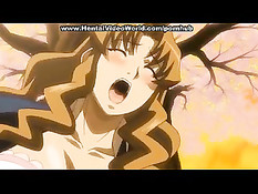 У дерева его большой член входит в мокрую щёлку аниме девчонки