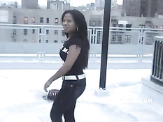 Мужик завёл на крышу дома молодую дурёху Лили и там отодрал