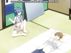 Девушка с большими сиськами развязала парня и сделала минет