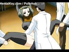 Трое людей в белых халатах оттрахали привязанную девушку