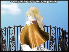 Аниме девушка сосёт член и мастурбирует его большими сиськами