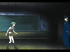 Связанная аниме девка сосёт член и испытывает мокрый оргазм