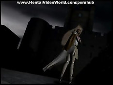 Мужик оттрахал блондинку в белых чулках своими пальцами