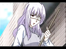 Подруга с зелёными волосами приласкала член большой грудью