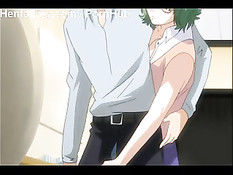 Подруга с зелёными волосами приласкала член большой грудью