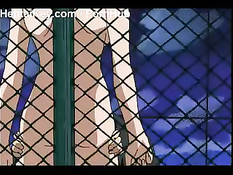 Парень оттрахал девку у забора и спермой забрызгал её сиськи