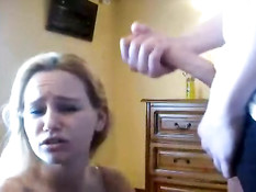 Nice blowjob infront of a webcam