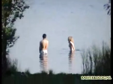 Couple captured having sex in lake