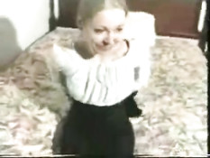 Gorgeous blonde teen fucks dildo