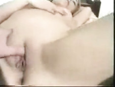 Gorgeous blonde teen fucks dildo