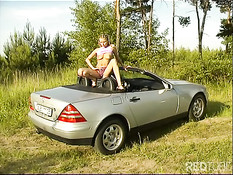 Blonde on her mercedes 1