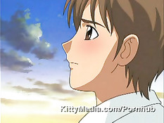 Сладкая аниме подружка делает минет и занимается сексом в бане