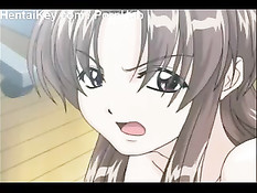 Аниме девки поочерёдно сосут член парню со светящимися глазами