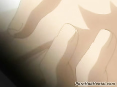 Парень долго ласкал возбуждённые розовые соски аниме девушки