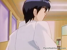 Злые дяденьки заставили молодую аниме скромницу сделать минет