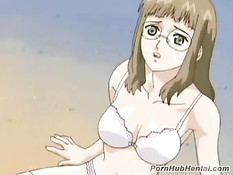 Злые дяденьки заставили молодую аниме скромницу сделать минет