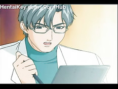 Доктор в белом халате наслаждается наготой молодой пациентки