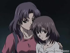 Аниме малышка получает удовольствие двигаясь на огромном члене