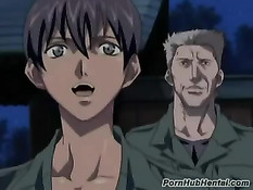 Аниме малышка получает удовольствие двигаясь на огромном члене