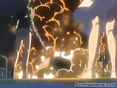 Аниме малышка получает удовольствие двигаясь на огромном члене