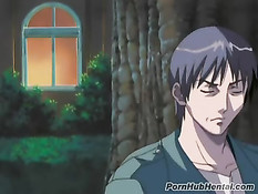 Аниме малышка получает удовольствие двигаясь на огромном члене