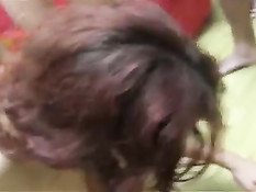 Красивое буккакэ с рыженькой очкастой девушкой с большой грудью