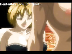 Жёсткий анальный групповой секс с пышногрудой хентай девушкой