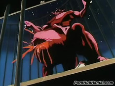 Молодая хентай шлюха поставлена раком и оттрахана парнем сзади