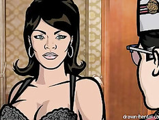 Жёсткая брюнетка с пушкой в номере отеля скачет на большом члене