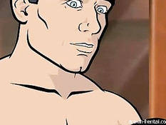 Жёсткая брюнетка с пушкой в номере отеля скачет на большом члене