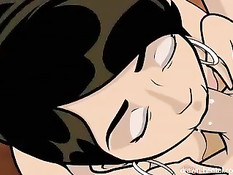 Жёсткая брюнетка с пушкой в номере отеля скачет на большом члене