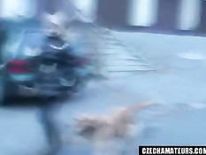 Чешская любительница Катерина трахалась с парнем в осеннем парке