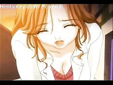 Мужик на кровати трахает раком аниме девчонку и кончает ей в рот