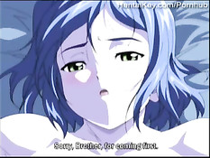 Романтическая аниме малышка отдаётся мальчику после коротких ласк