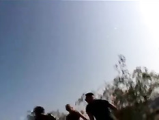 Военнообязанные девки прибыв в лагерь вынуждены ублажать парней