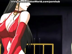 Хентай госпожа привязала возбуждённого парня к кровати и оттрахала