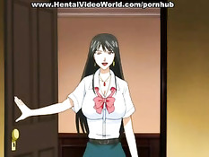 Хентай госпожа привязала возбуждённого парня к кровати и оттрахала