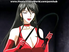 Хентай госпожа привязала возбуждённого парня к кровати и оттрахала