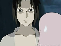 Наруто Удзумаки с товарищем оттрахали девчонку в киску и анус