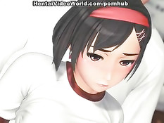 Аниме детка нашла возможность заняться сексом в тренажёрном зале