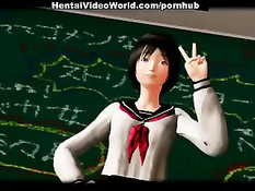 Красивая азиатская малышка мастурбирует и трахается в аудитории