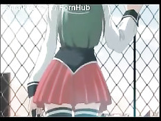 Парень прижал хентай подружку к забору и начал трогать за сиськи