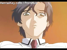 Уединившись с парнем аниме блондинка сосала возбуждённый член