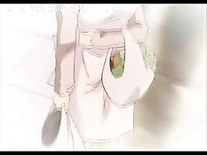 Брюнетка в маечке и трусиках мастурбировала на кровати в спальне