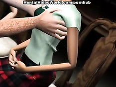 Мужик играет с сиськами девушки, а затем трахает в разных позициях