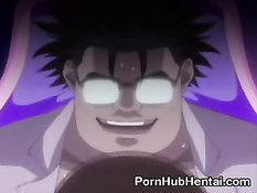 Хентай девчонка с волосатой киской насаживается на большой член