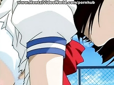 Ненасытную хентай девку не могли удовлетворить несколько парней