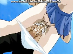 Ненасытную хентай девку не могли удовлетворить несколько парней